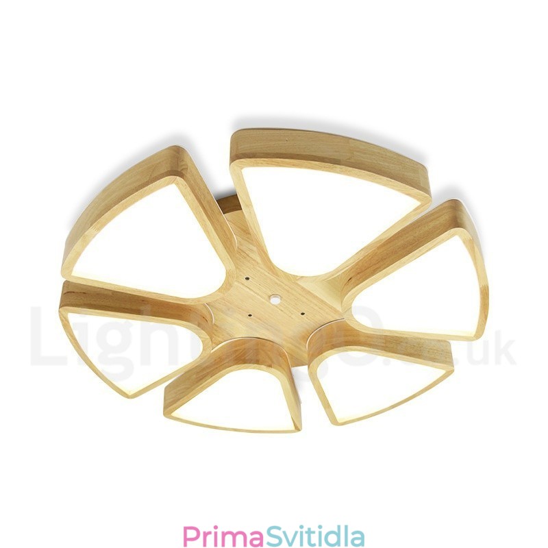 Dřevěné stropní svítidlo s akrylovým stínidlem Stropní lampa v severském stylu