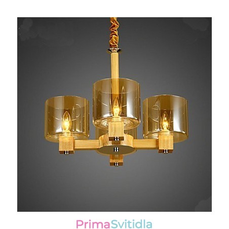 Módní závěsná lampa Stolní dřevěný skleněný kryt Módní závěsná lampa Stolní dřevěný skleněný kryt