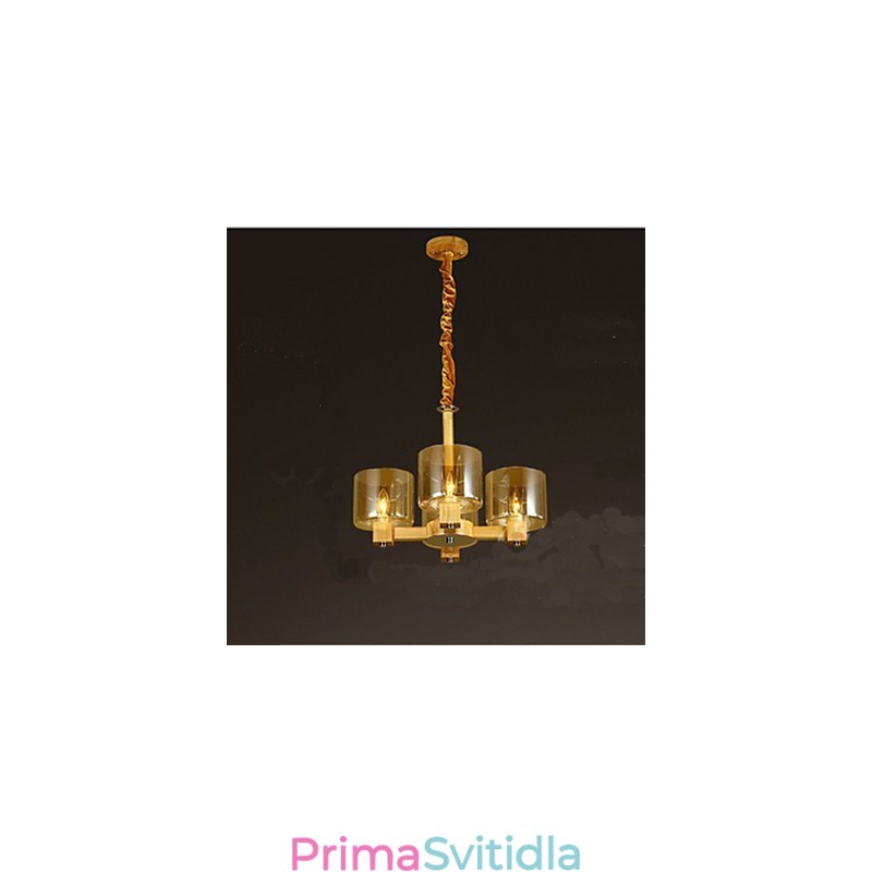 Módní závěsná lampa Stolní dřevěný skleněný kryt