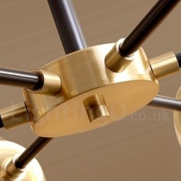 Pure Brass luxusní rustikální retro vintage mosazný závěsný lustr se skleněnými stínidly