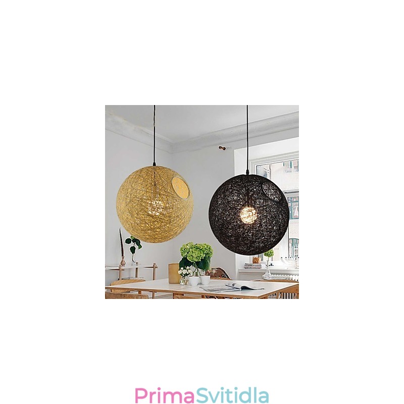 Country Simple Moderní lampa Pastoral Rattan Lamp Konopný míčový lustr