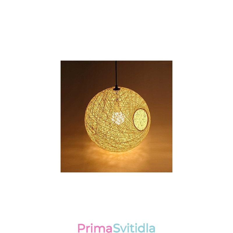 Country Simple Moderní lampa Pastoral Rattan Lamp Konopný míčový lustr