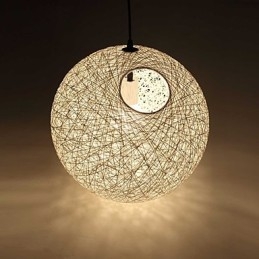 Country Simple Moderní lampa Pastoral Rattan Lamp Konopný míčový lustr