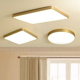Ultratenký obdélníkový stmívatelný moderní moderní severský styl mosazná zapuštěná stropní svítidla s akrylovým stínidlem Lze použít také jako nástěnné svítidlo