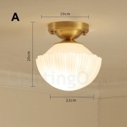 Zapuštěná stropní svítidla se skleněným stínidlem v rustikálním z čisté mosazi Lodge Nordic Style