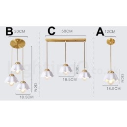 Závěsné svítidlo v nordickém stylu Pure Brass Rustic Lodge s keramickým stínidlem
