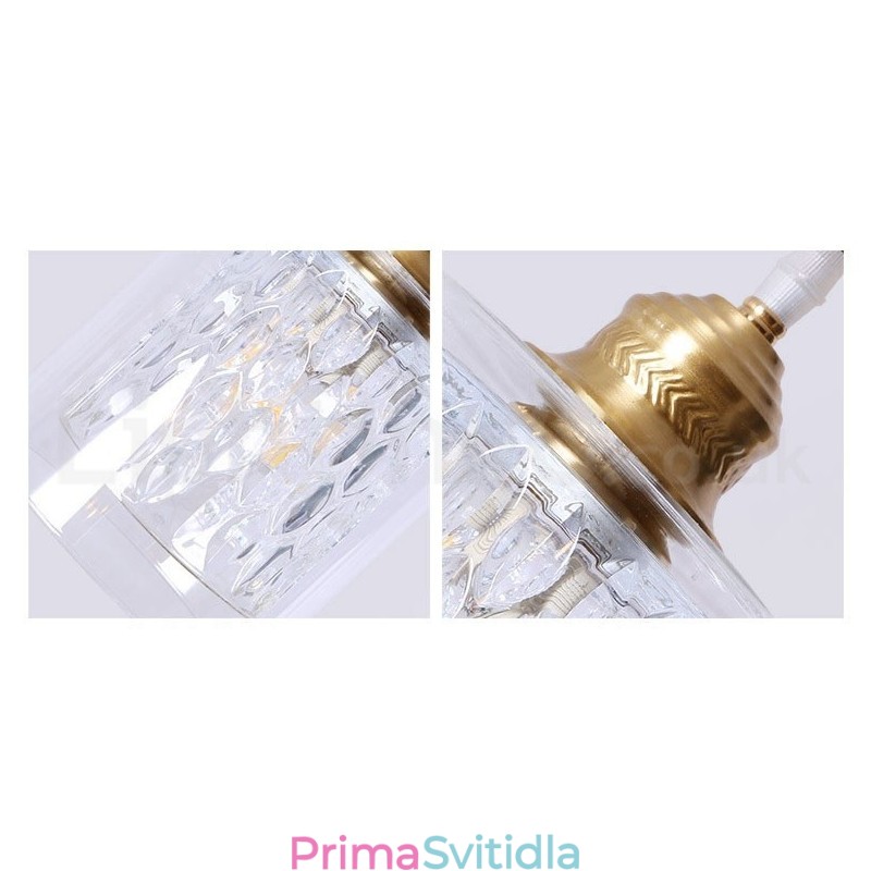 Závěsné svítidlo v nordickém stylu z čisté mosazi se skleněným stínidlem