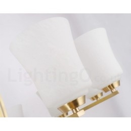 8 Light Pure Mosaz velký luxusní rustikální retro vintage mosazný závěsný lustr se skleněnými stínidly