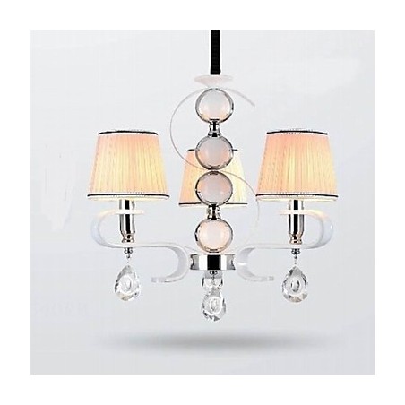 Látkový lustr 3 Light High Grade Lamp White Jade Silver Ring Látkový lustr 3 Light High Grade Lamp White Jade Silver Ring