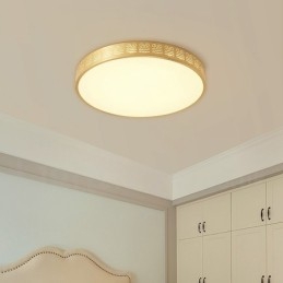 Kulaté zapuštěné stropní svítidlo z čisté mosazi v moderním současném severském stylu s akrylovým stínidlem