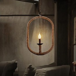 Retro 1 lampa Konopný provazový lustr Retro Venkovský styl