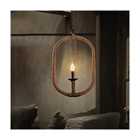 Retro 1 lampa Konopný provazový lustr Retro Venkovský styl Retro 1 lampa Konopný provazový lustr Retro Venkovský styl