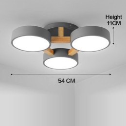Dřevěný lustr Moderní současný severský styl zapuštěné stropní svítidlo s akrylovým stínidlem