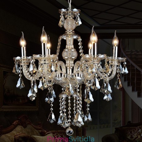 6 světel Retro Cognac Color K9 Crystal moderní lustr 6 světel Retro Cognac Color K9 Crystal moderní lustr