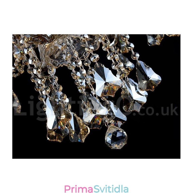 6 světel Retro Cognac Color K9 Crystal moderní lustr