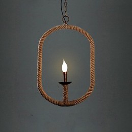 Retro 1 lampa Konopný provazový lustr Retro Venkovský styl