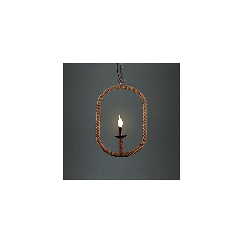 Retro 1 lampa Konopný provazový lustr Retro Venkovský styl