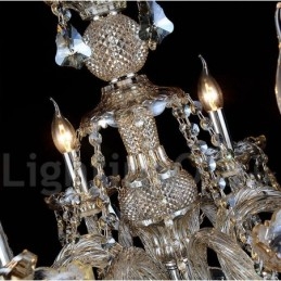6 světel Retro Cognac Color K9 Crystal moderní lustr