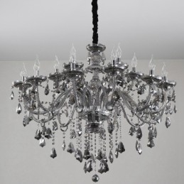 18 světel Retro šedá barva K9 Crystal Candle Velký lustr