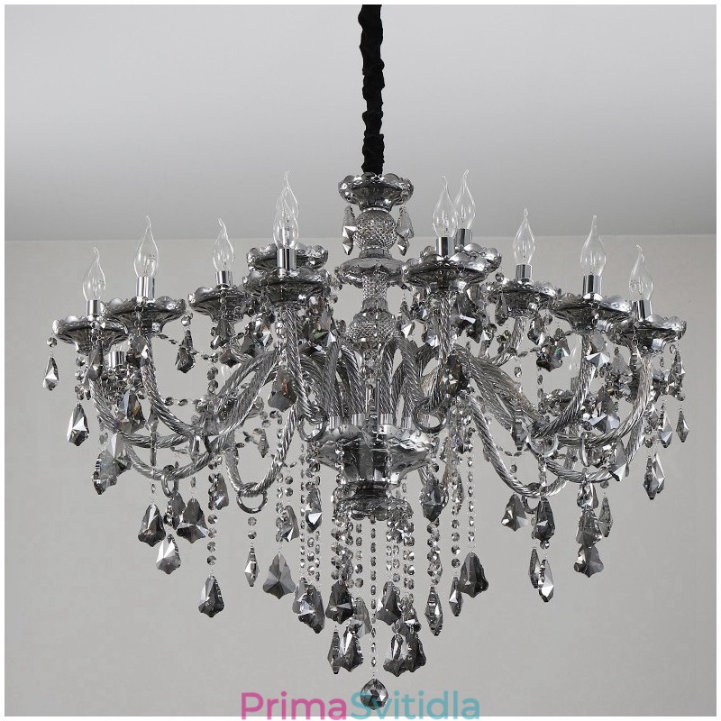 18 světel Retro šedá barva K9 Crystal Candle Velký lustr