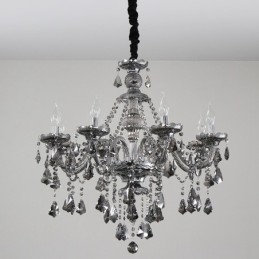 8 světel Retro šedá barva K9 Crystal Candle Lustr