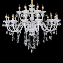 15 světel Retro bílá barva K9 Clear Crystal Candle Luster