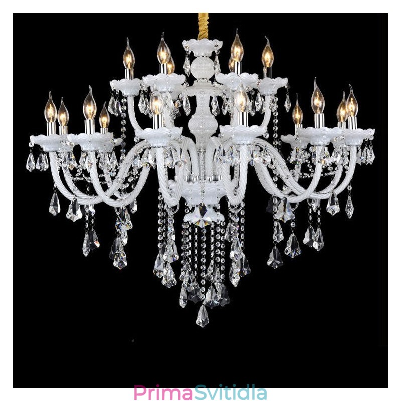 15 světel Retro bílá barva K9 Clear Crystal Candle Luster