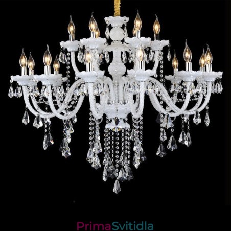 15 světel Retro bílá barva K9 Clear Crystal Candle Luster 15 světel Retro bílá barva K9 Clear Crystal Candle Luster