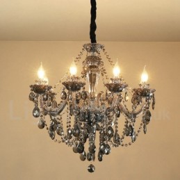 8 světel Retro šedá barva K9 Crystal Candle Velký lustr