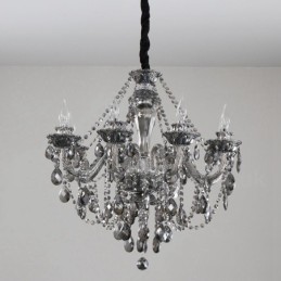 8 světel Retro šedá barva K9 Crystal Candle Velký lustr