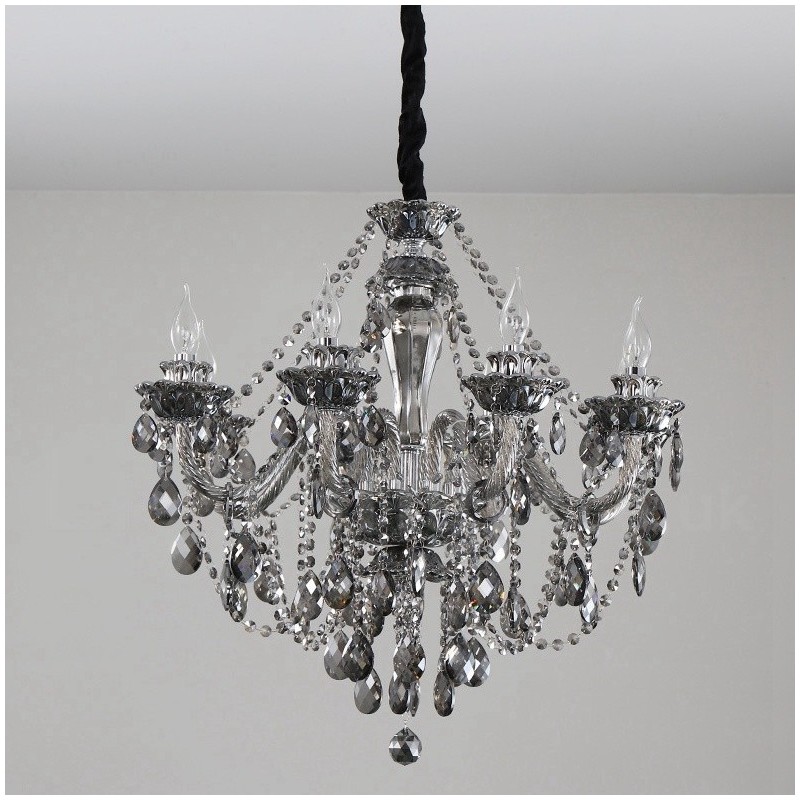 8 světel Retro šedá barva K9 Crystal Candle Velký lustr