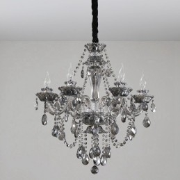 6 světel Retro šedá barva K9 Crystal Candle Velký lustr