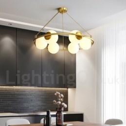 Kulatý lustr ve stylu čisté mosazné fazole v rustikálním stylu s bílými odstíny