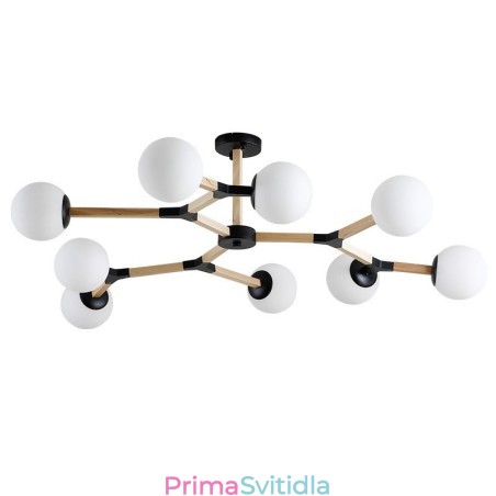 Dřevěný Nordic Modern Magic Bean Wood Molekulární lustr se skleněnými stínidly Dřevěný Nordic Modern Magic Bean Wood Molekulární lustr se skleněnými stínidly