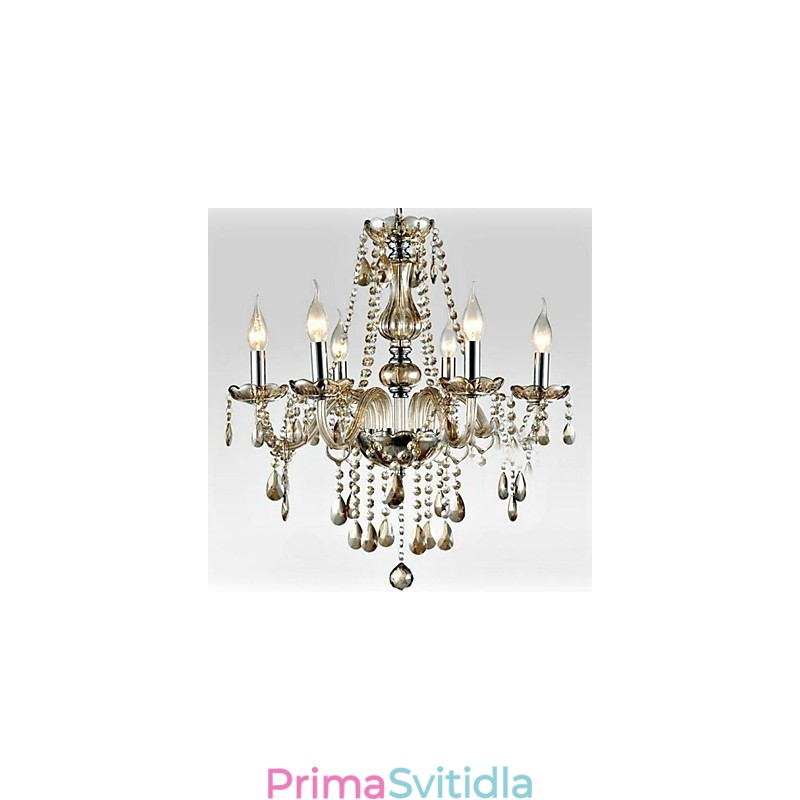 6 light Styl paláce Skleněný lustr se svíčkovou žárovkou