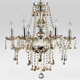 6 light Styl paláce Skleněný lustr se svíčkovou žárovkou