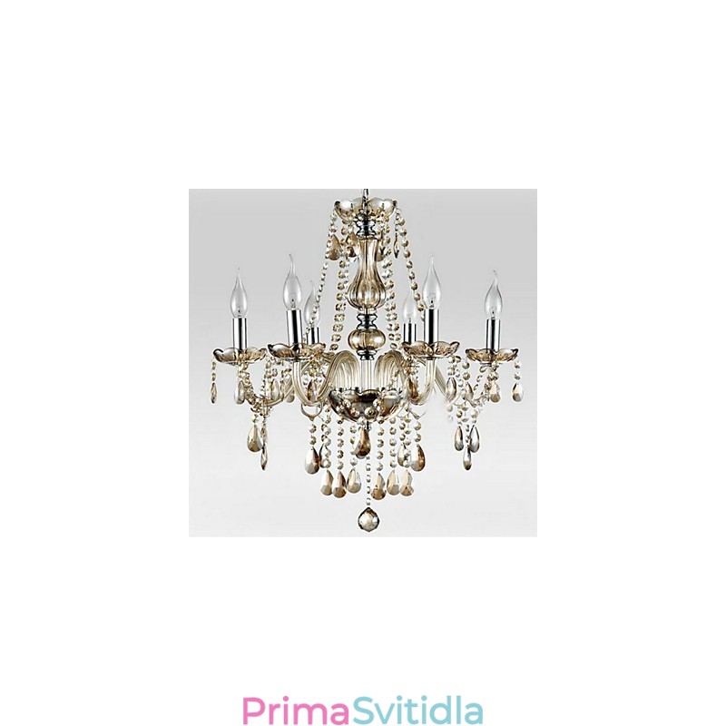 6 light Styl paláce Skleněný lustr se svíčkovou žárovkou