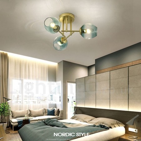 3 světlý rustikální lustr z nerezové oceli s čirým nebo modrým skleněným stínidlem 3 světlý rustikální lustr z nerezové oceli s čirým nebo modrým skleněným stínidlem