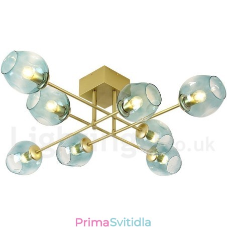 8 Light Rustic Lodge Nerezový lustr s čirým nebo modrým sklem stínidla 8 Light Rustic Lodge Nerezový lustr s čirým nebo modrým sklem stínidla