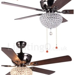 132CM (52") dřevěné retro dálkové ovládání stropního ventilátoru v americkém stylu s motorem Crystal Shade Mute z čisté mědi