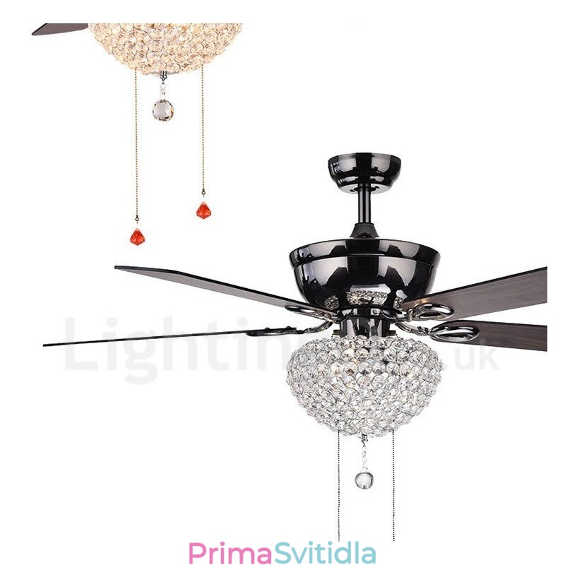 132CM (52") dřevěné retro dálkové ovládání stropního ventilátoru v americkém stylu s motorem Crystal Shade Mute z čisté mědi