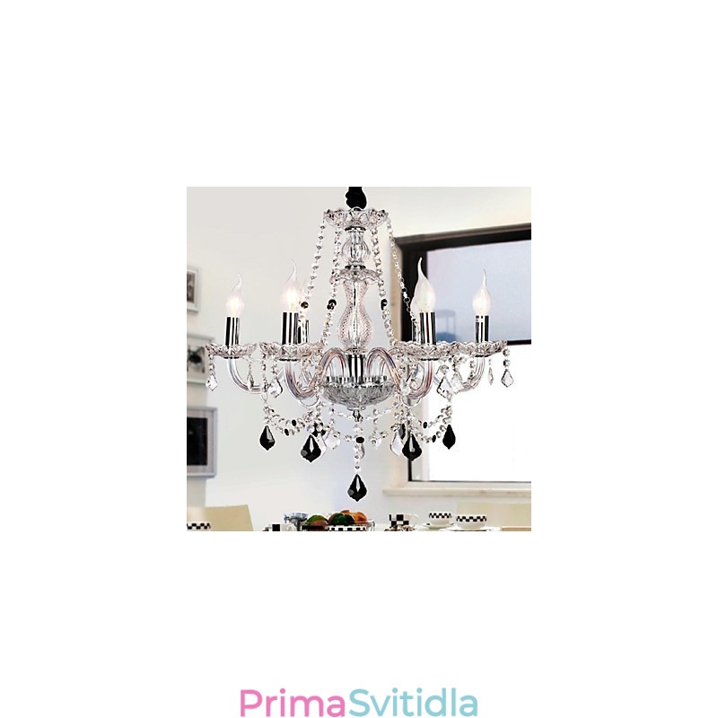 Luxusní lustr se 6 světly se svíčkou