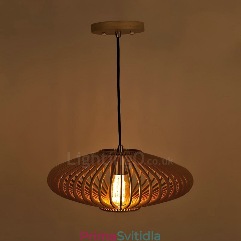 1 Light Lucerna Vintage dřevěný lustr Průmyslové Wind Loft Wood Lineární závěsné osvětlení