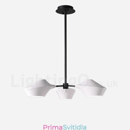 Lineární retro lustr 3 s akrylovými stínidly do venkovní garáže Lineární retro lustr 3 s akrylovými stínidly do venkovní garáže