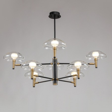 8 Light Uplight Galvanicky lakovaný lustr se skleněnými stínidly 8 Light Uplight Galvanicky lakovaný lustr se skleněnými stínidly