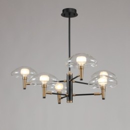 8 Light Uplight Galvanicky lakovaný lustr se skleněnými stínidly