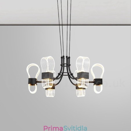 6 lehkých Nordic Post moderní designový lustr s akrylovými stínidly 6 lehkých Nordic Post moderní designový lustr s akrylovými stínidly