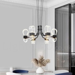 6 lehkých Nordic Post moderní designový lustr s akrylovými stínidly