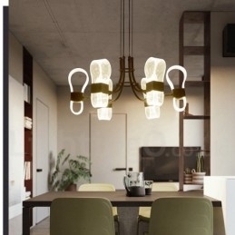 6 lehkých Nordic Post moderní designový lustr s akrylovými stínidly