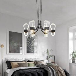 6 lehkých Nordic Post moderní designový lustr s akrylovými stínidly